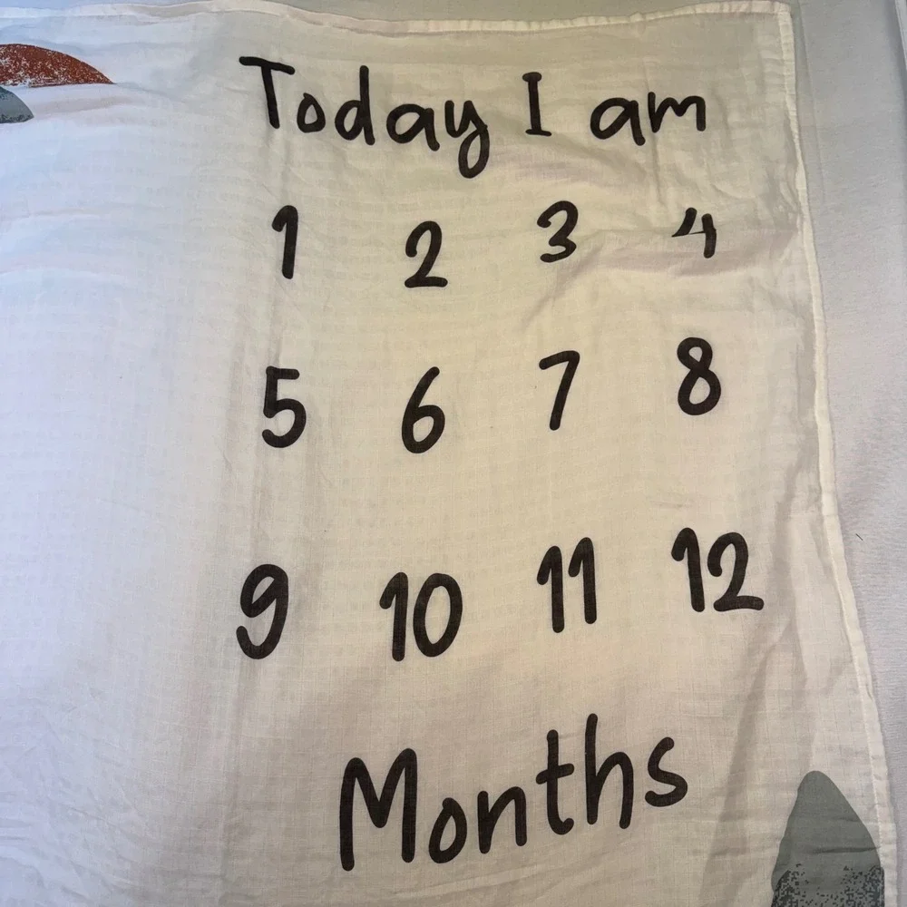 Modern Moments by Gerber Baby Milestone Blanket Woodland Fox Forest Muslin